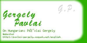 gergely pavlai business card